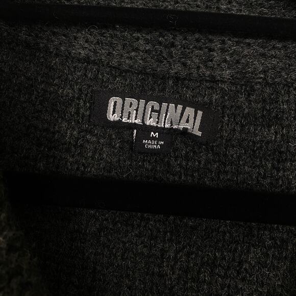 Nicole Miller Shawl Collar Cardigan Sweater, Wool Mix, Geometric Pattern, Size M - Picture 2 of 7